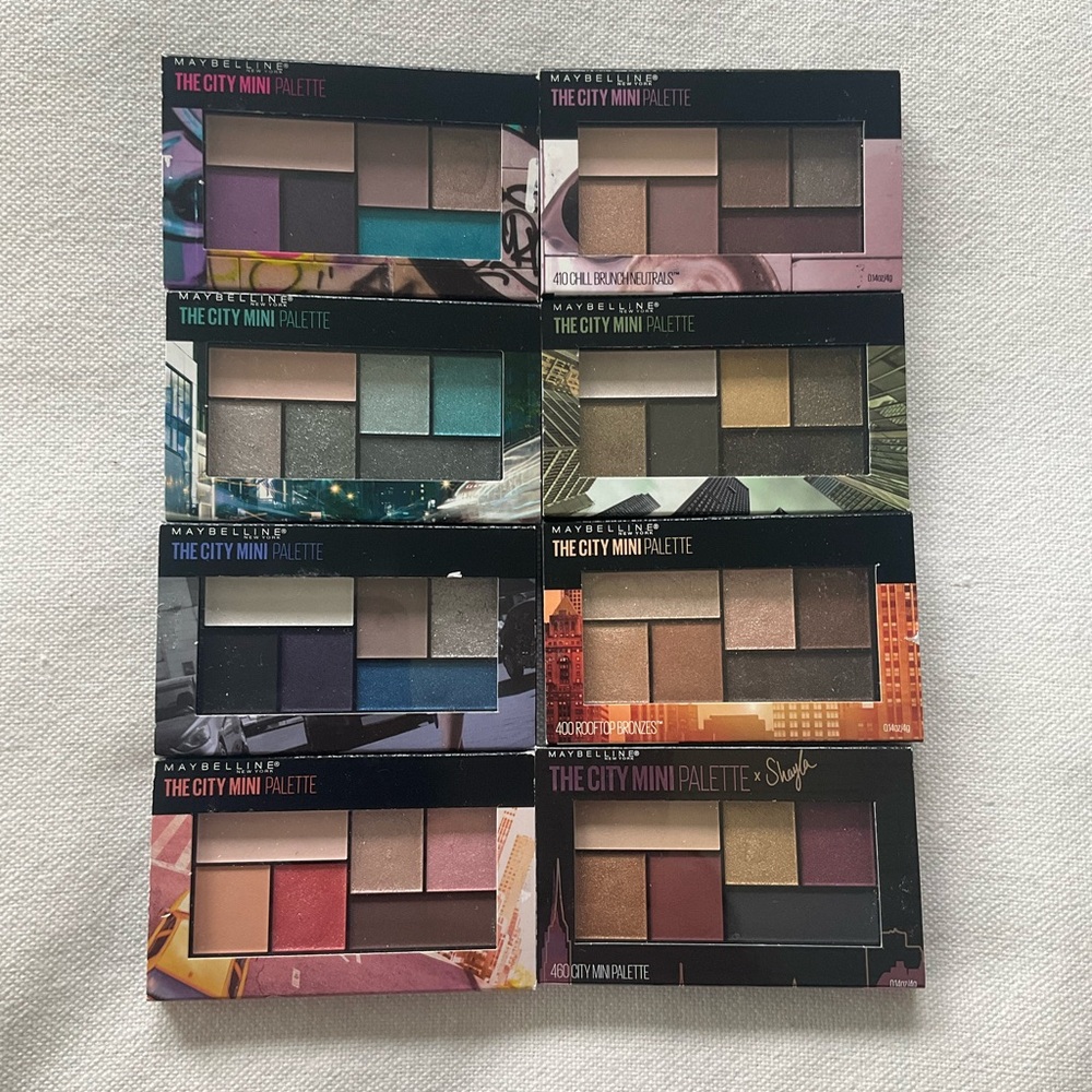 Maybelline The City Mini Palettes. 
Set Of Eight.